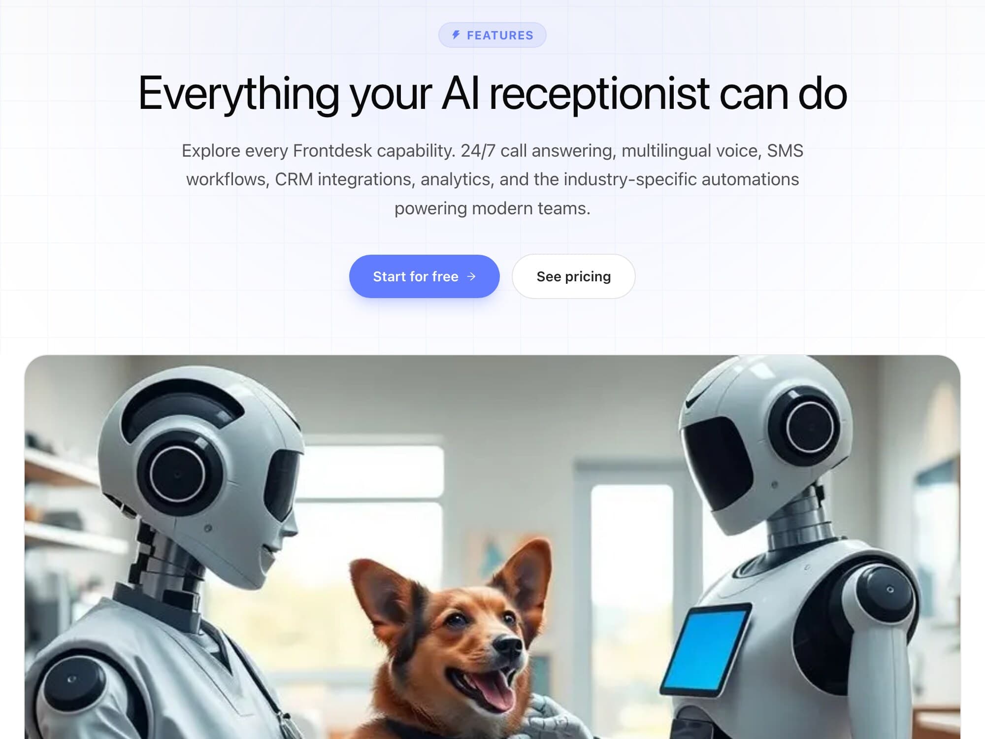 My AI Frontdesk — An AI receptionist that answers every call, books the appointment and captures the lead.